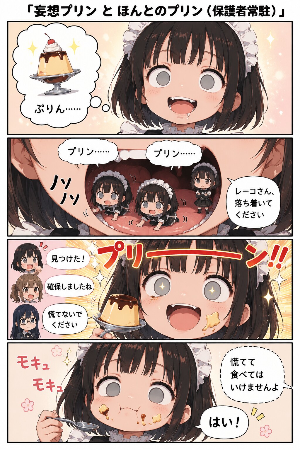 レーコの『妄想プリンとほんとのプリン』(４コマ版)