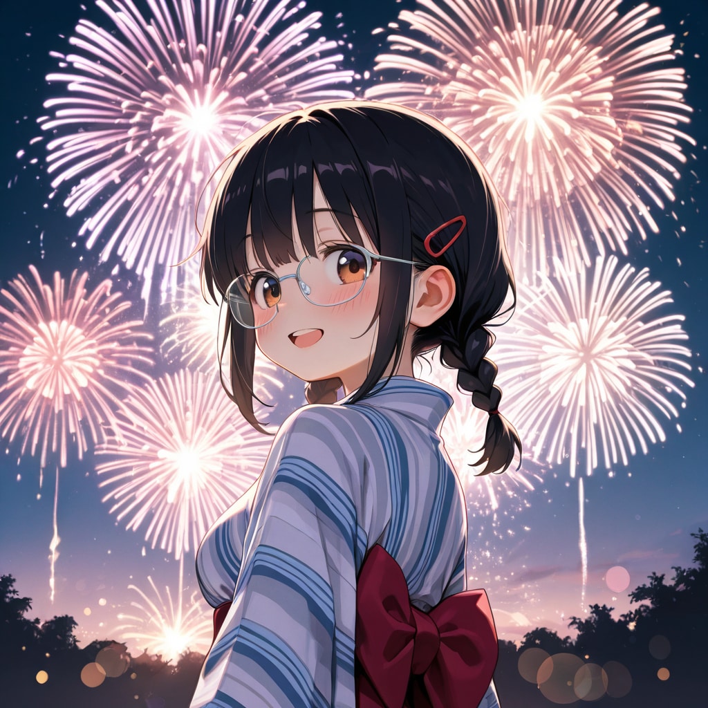 眼鏡三つ編み少女7