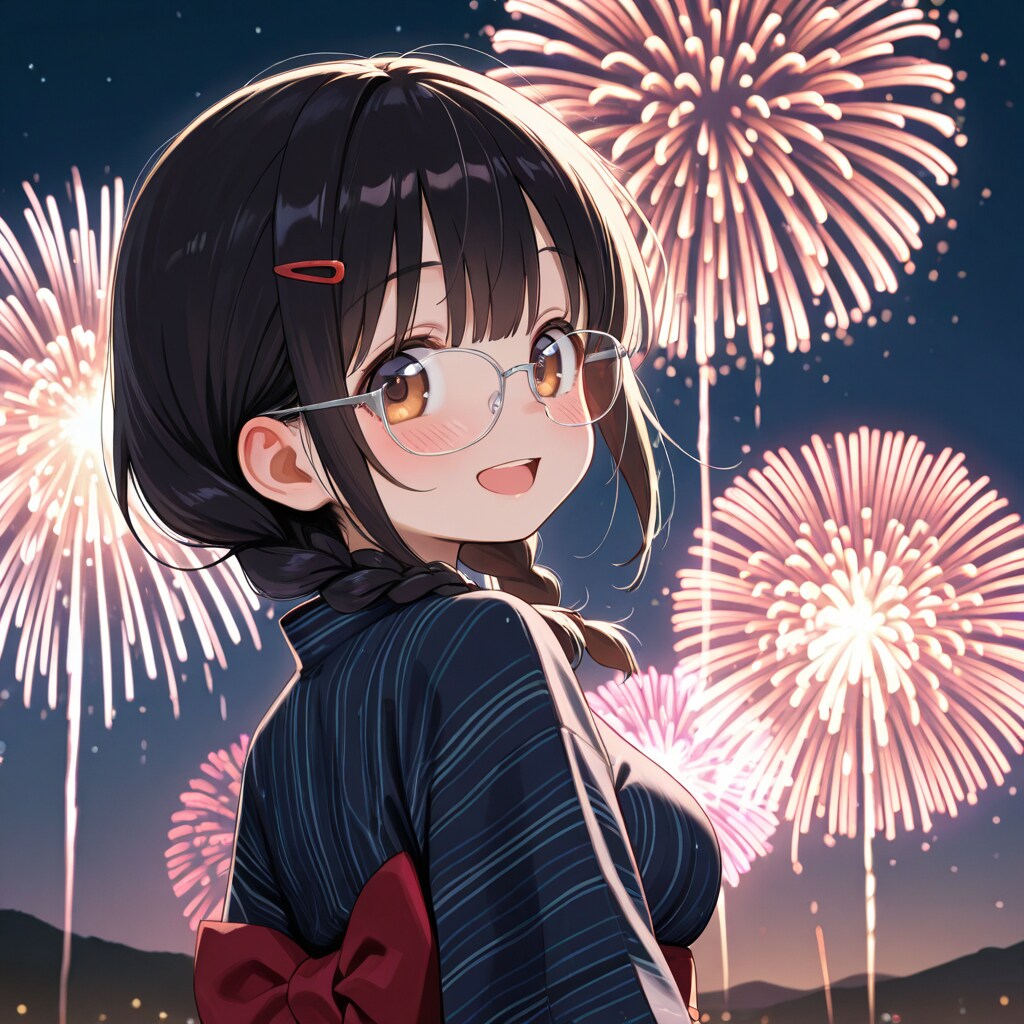 眼鏡三つ編み少女7