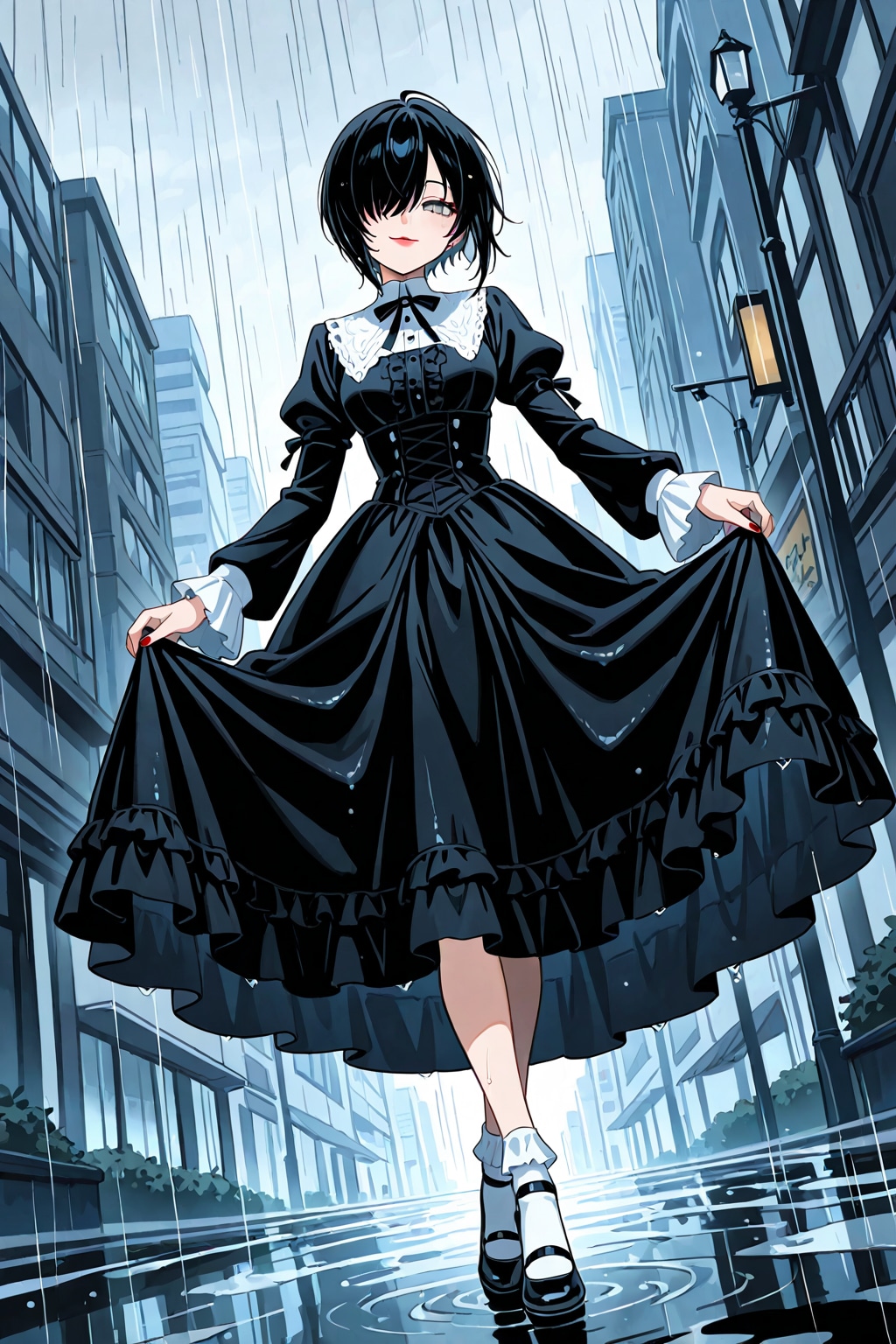 雨の日のお嬢様　その３ | の人気AIイラスト・グラビア