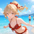 浴衣と水着 5枚目