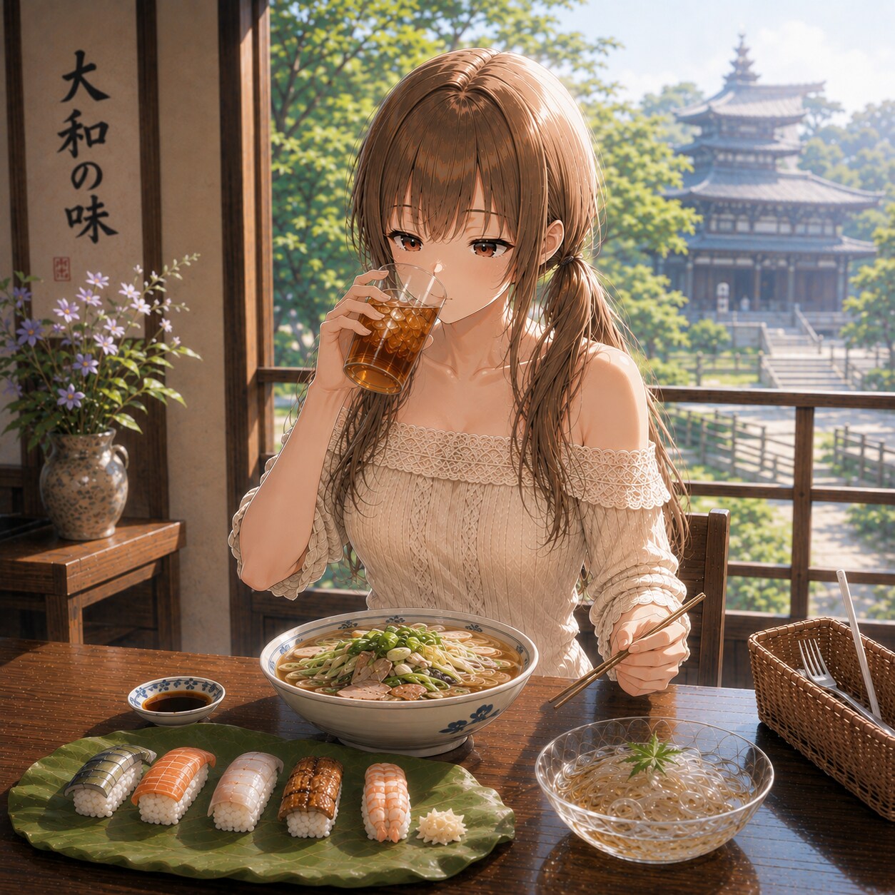 梢とランチ（７４）大和の雅、奈良 | の人気AIイラスト・グラビア