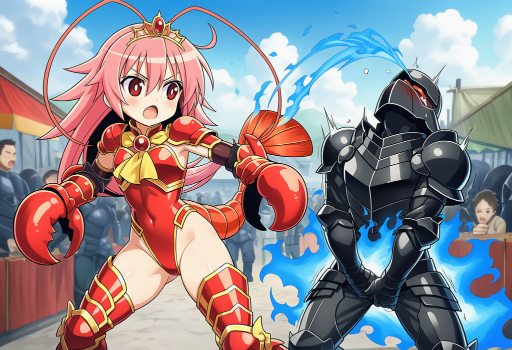 エビ騎士千種vs魔王軍暗黒騎士