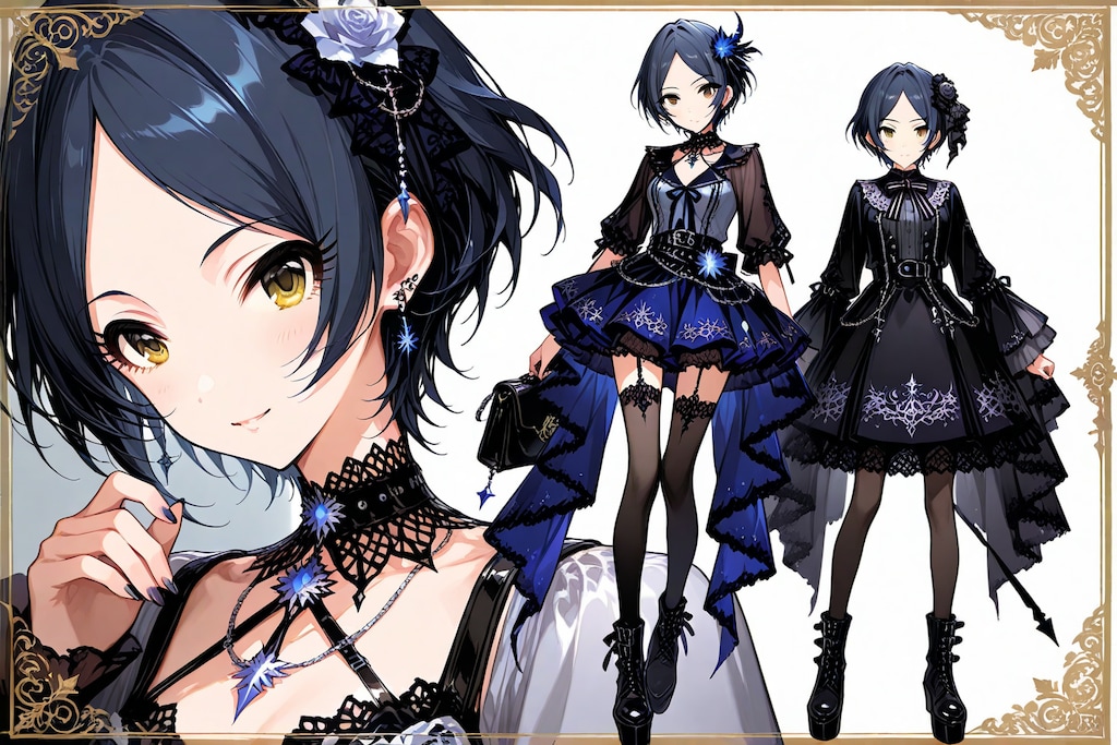 「速水奏ちゃん」のゴシック風ファッション　－プロンプト流用－