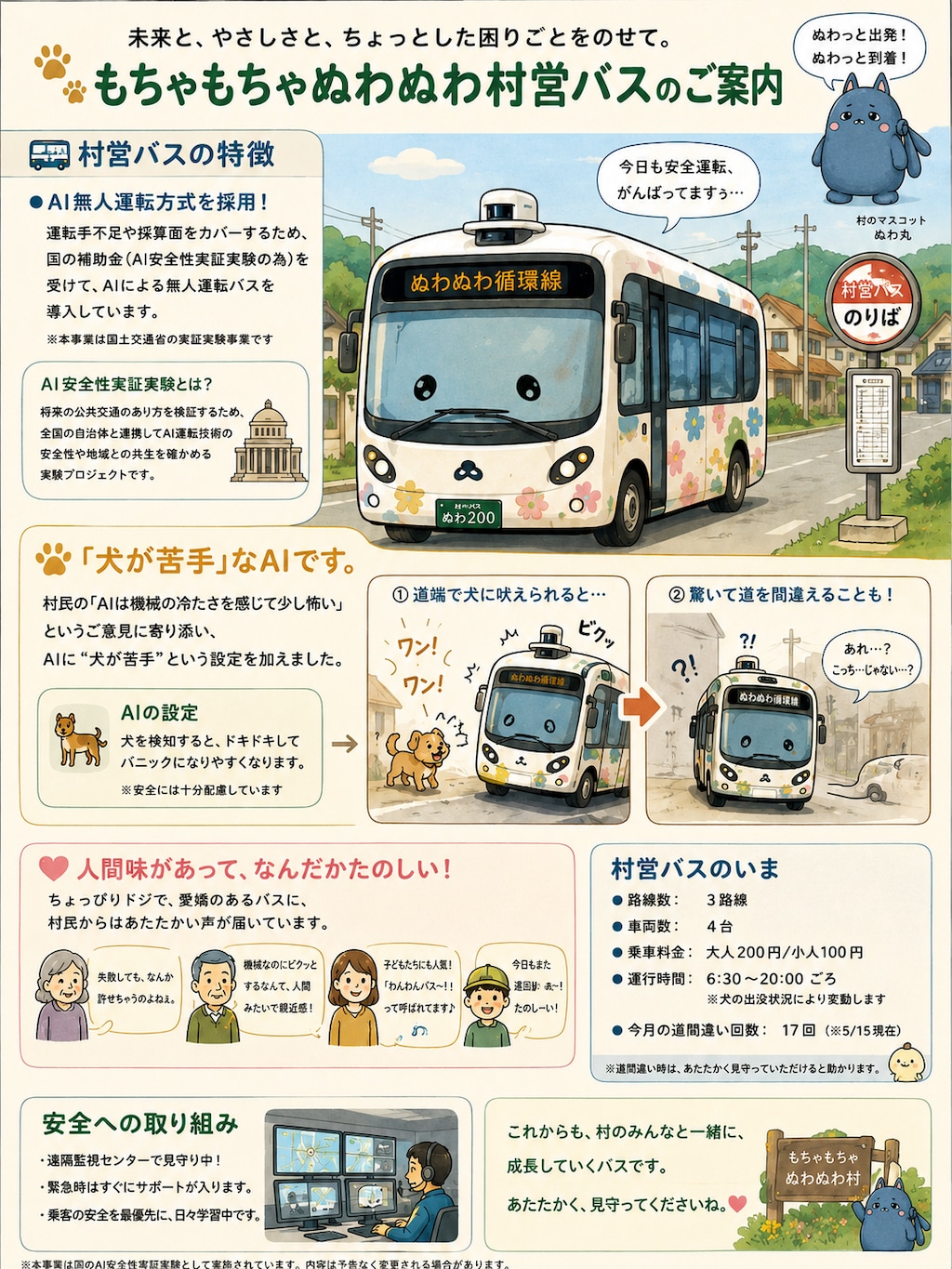 もちゃもちゃぬわぬわ村の村営バス