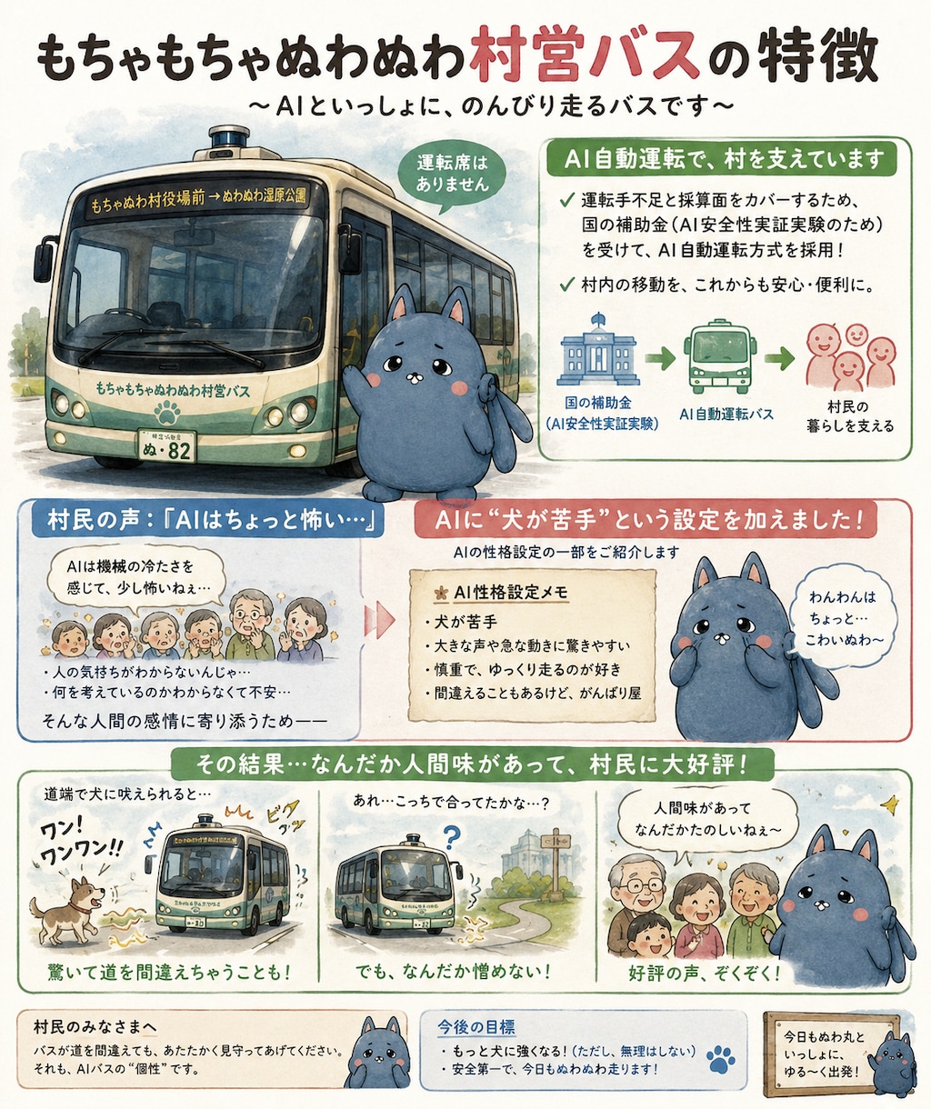 もちゃもちゃぬわぬわ村の村営バス