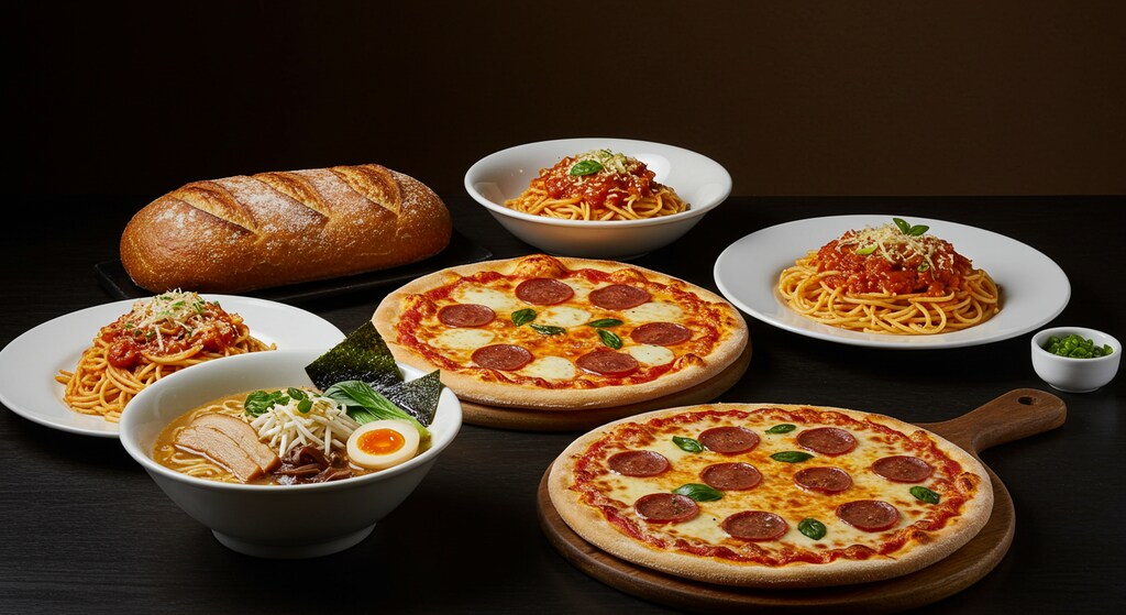 摩訶不思議食堂の小麦粉料理セット