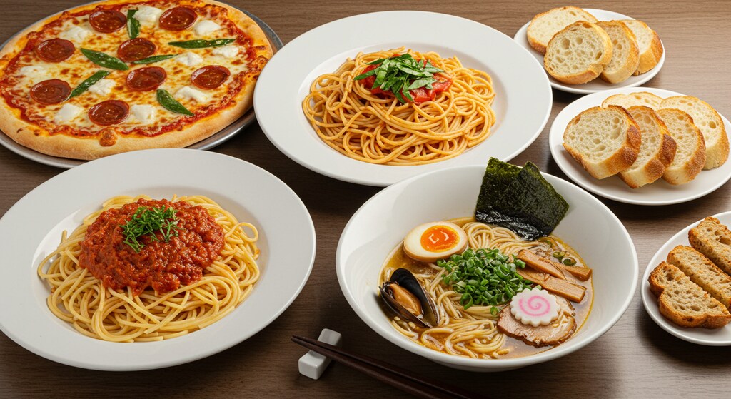 摩訶不思議食堂の小麦粉料理セット