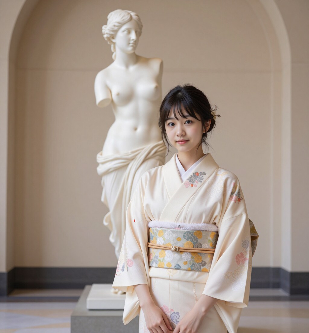 ナデシコと彫刻