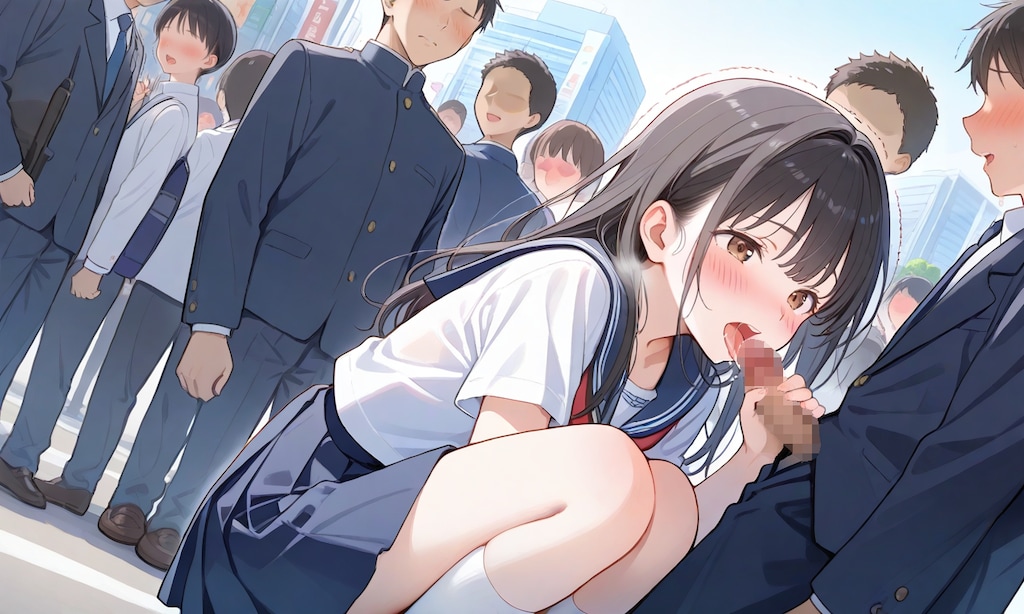 性処理係JKの街中フェラ抜き(1)