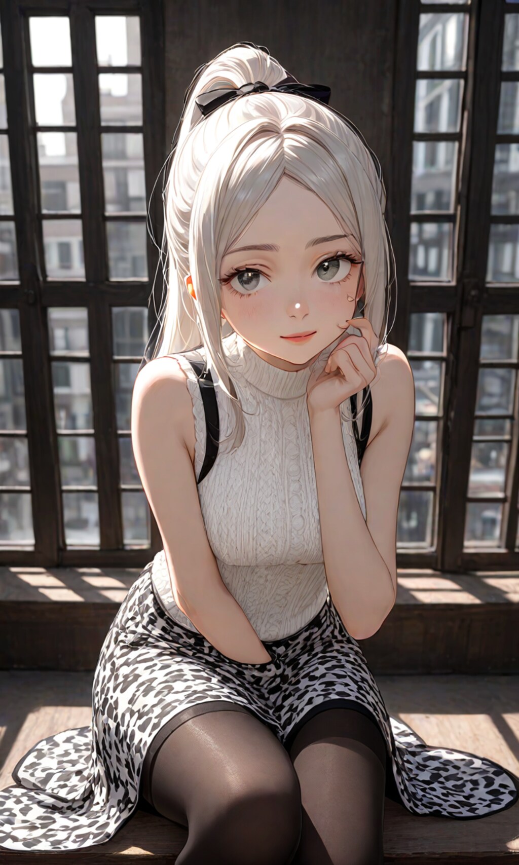 ポニーテールの女性