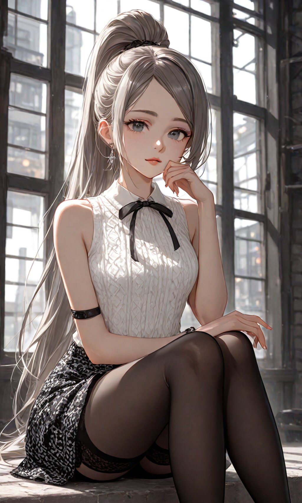 ポニーテールの女性