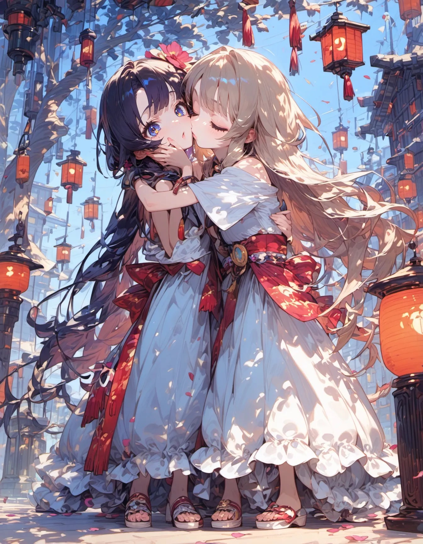 A Kiss Shared Between Lantern Lights | の人気AIイラスト・グラビア