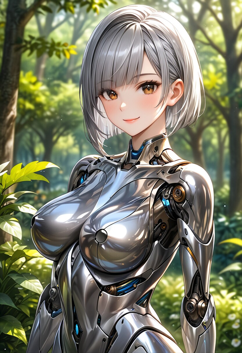 森の中のメカ子 | の人気AIイラスト・グラビア
