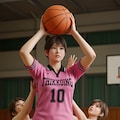 女バスのジャンプシュート355 7枚目