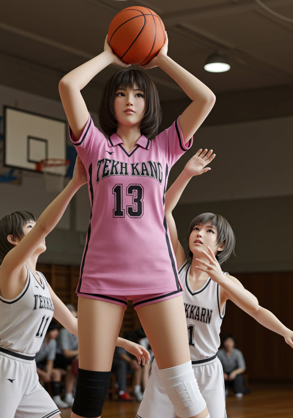 女バスのジャンプシュート355