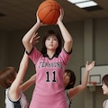 女バスのジャンプシュート355 8枚目