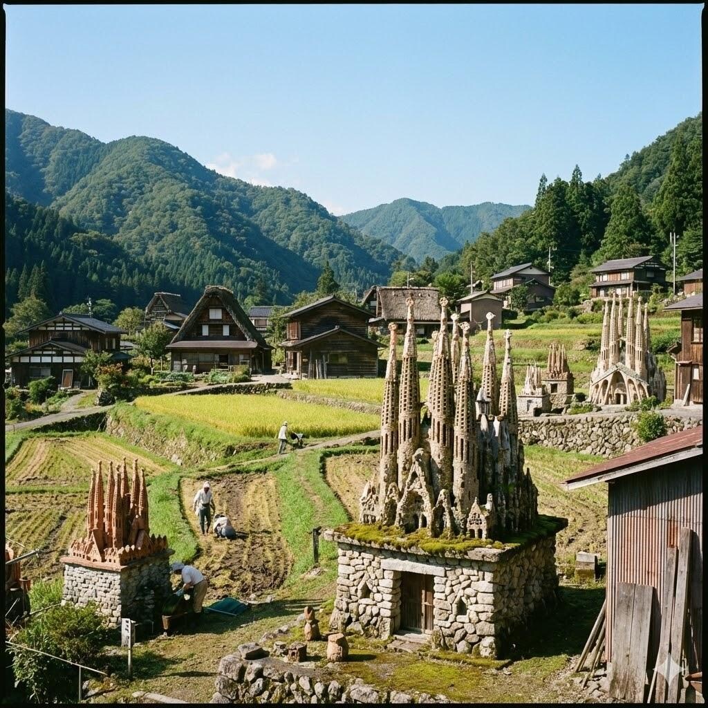 ガウディが改造した田舎町