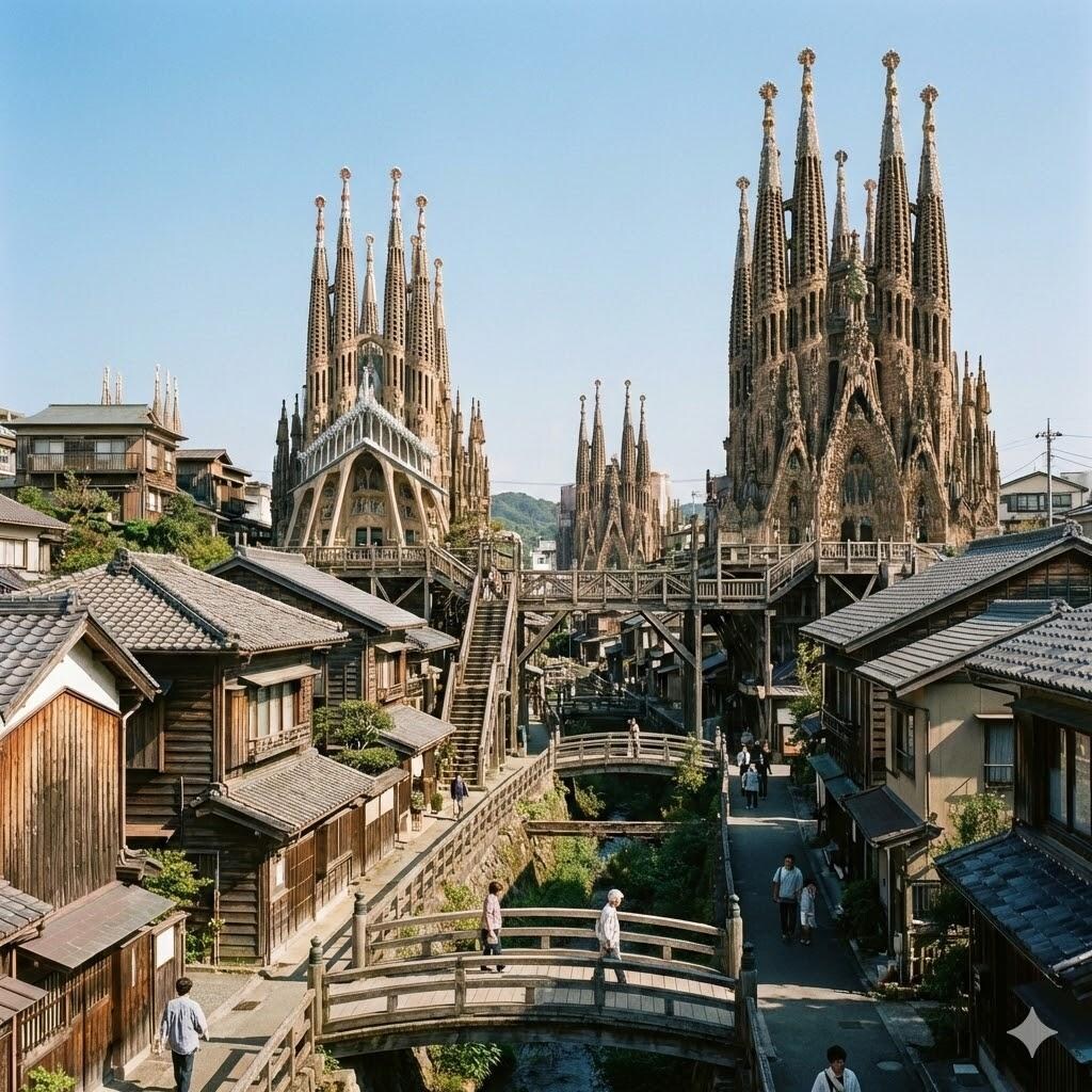 ガウディが改造した田舎町