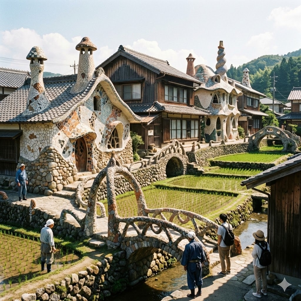 ガウディが改造した田舎町