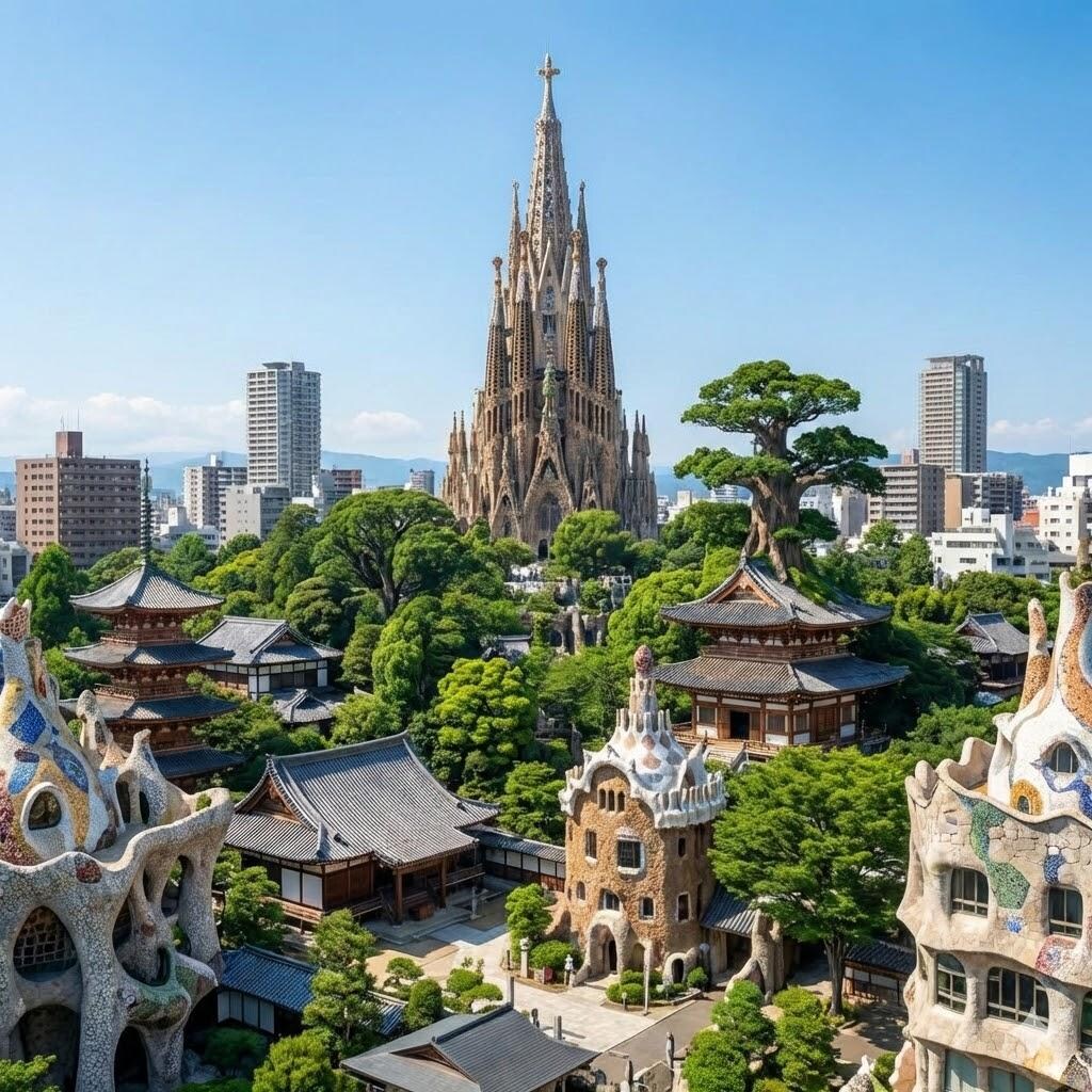 ガウディが改造した田舎町