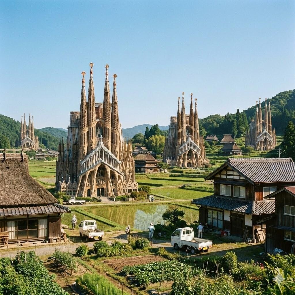 ガウディが改造した田舎町