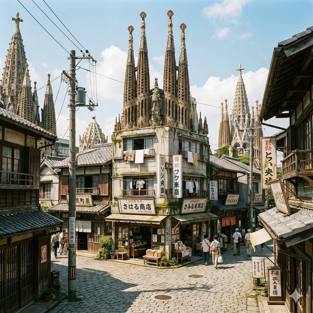 ガウディが改造した田舎町