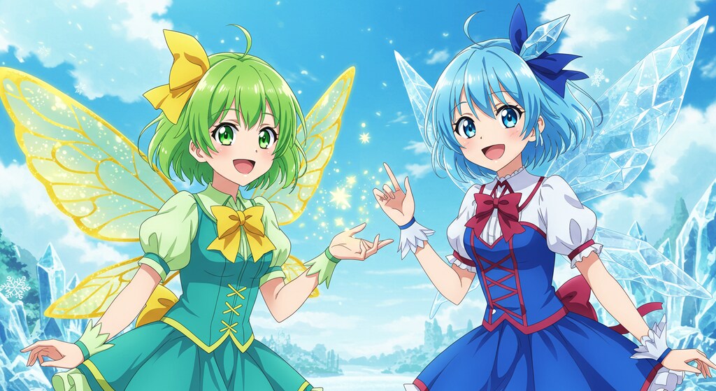 大妖精とチルノ