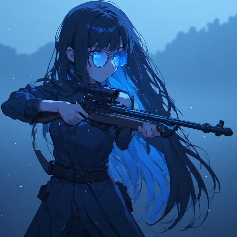 黒髪メガネ　スナイパー