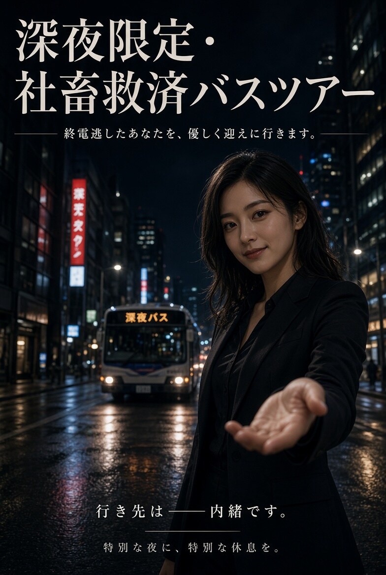 深夜限定・社畜救済バスツアー | の人気AIイラスト・グラビア
