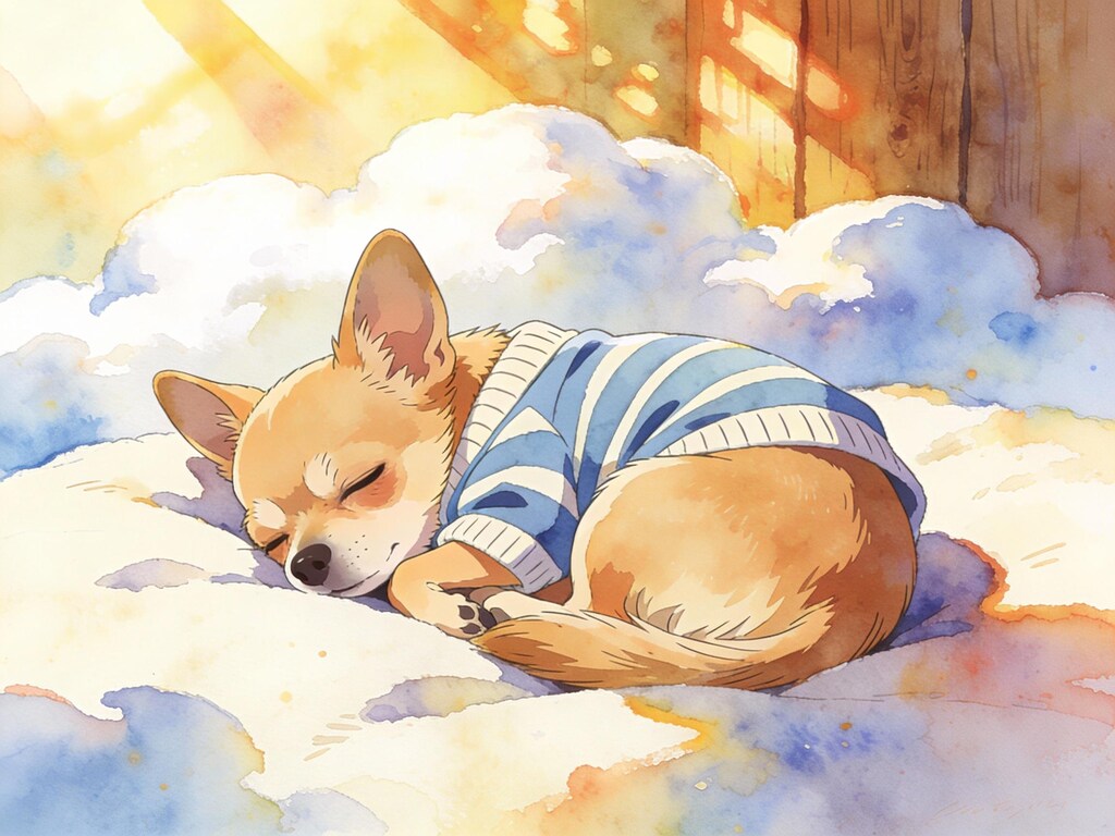 服を着せてもらったチワワたち