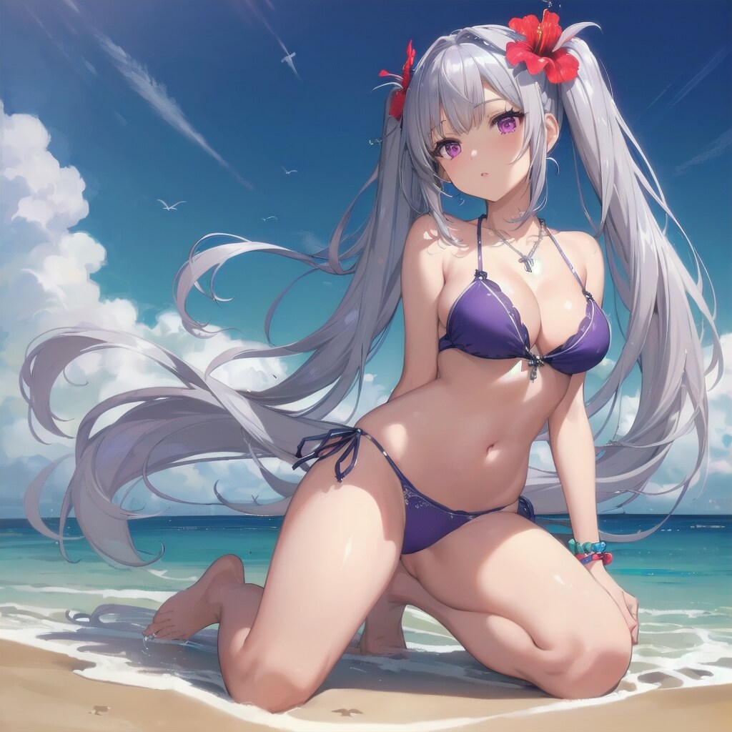 銀髪ツインテちゃん夏の思い出