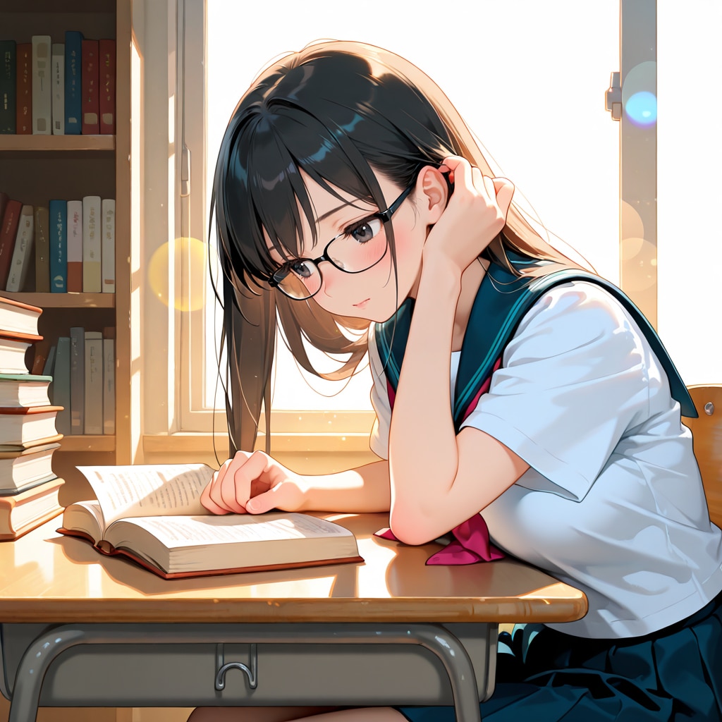 詩織ちゃん、図書室にて