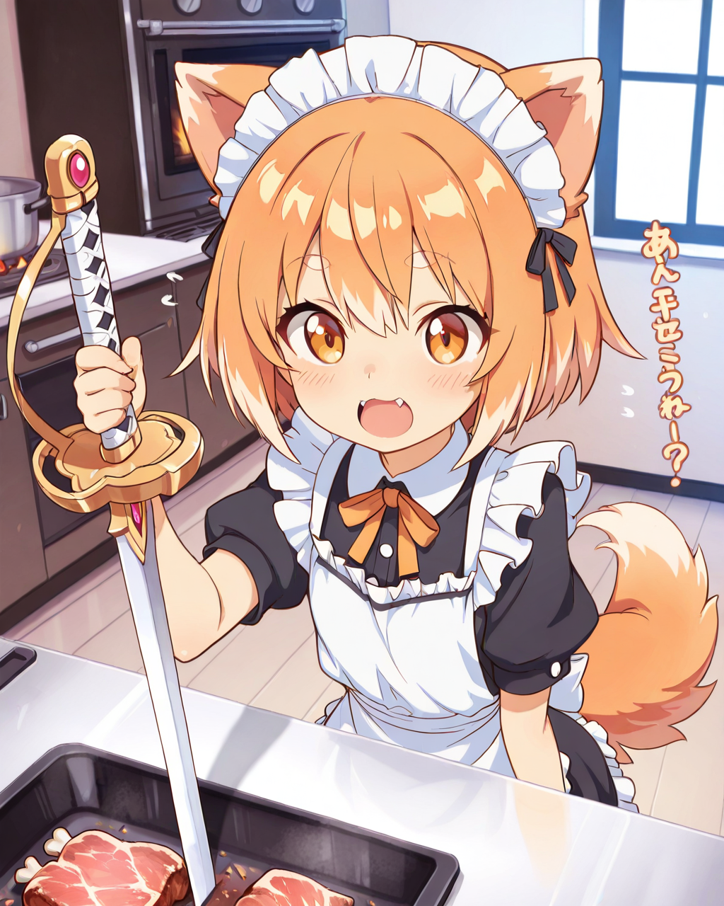 調理中のワンちゃんメイド