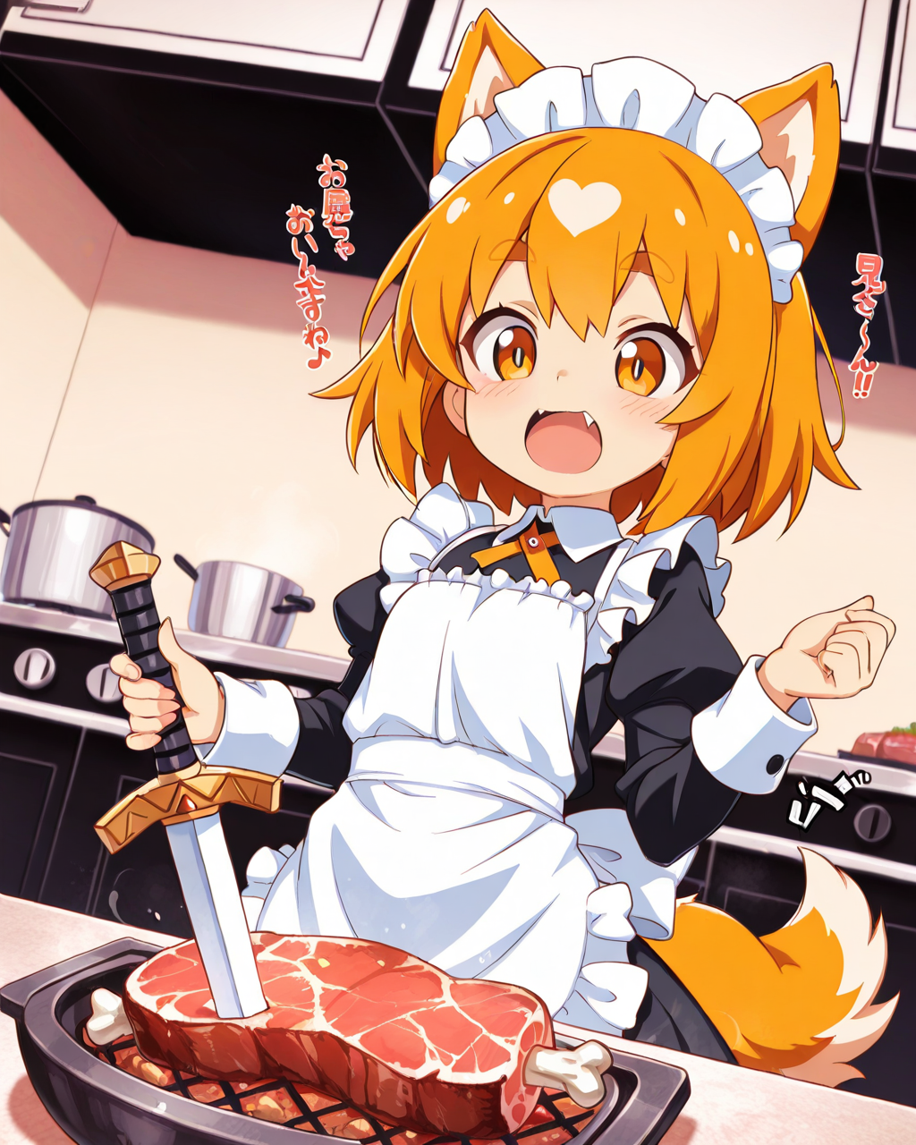 調理中のワンちゃんメイド