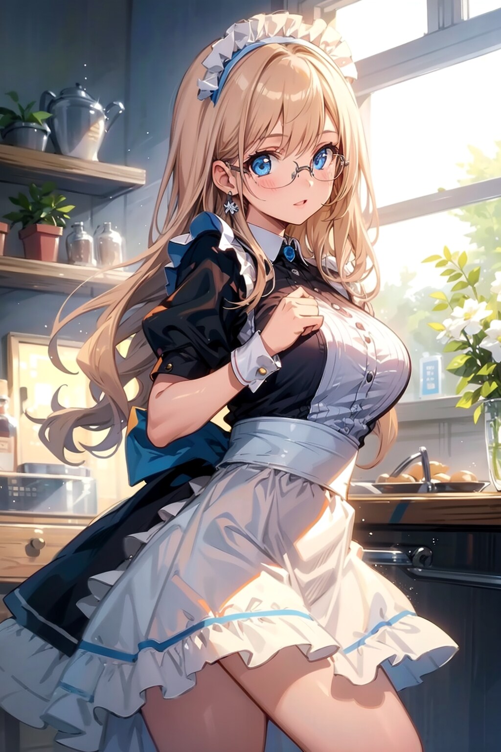 メガネ美少女メイド | の人気AIイラスト・グラビア