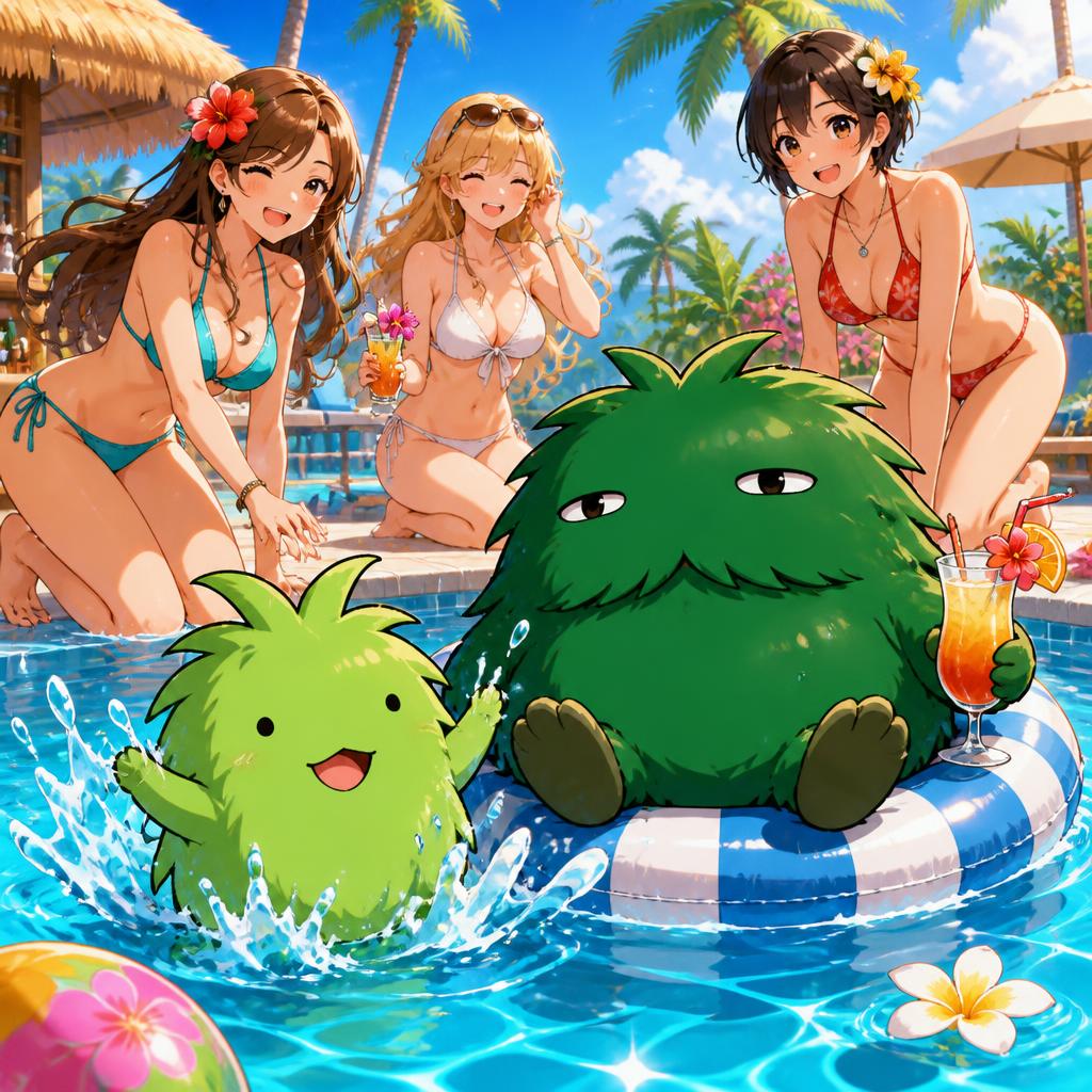 モリゾーとプール