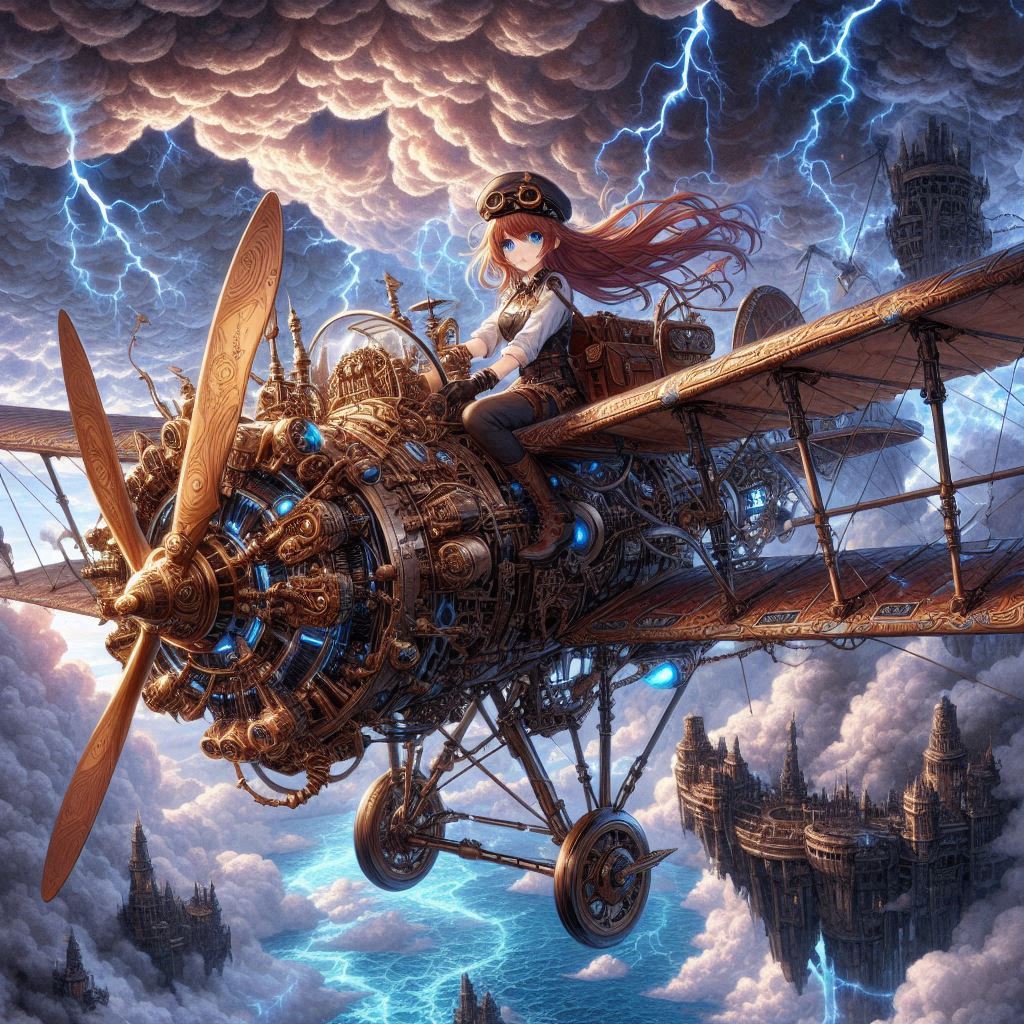 天空の城を目指す冒険者ちゃん | の人気AIイラスト・グラビア