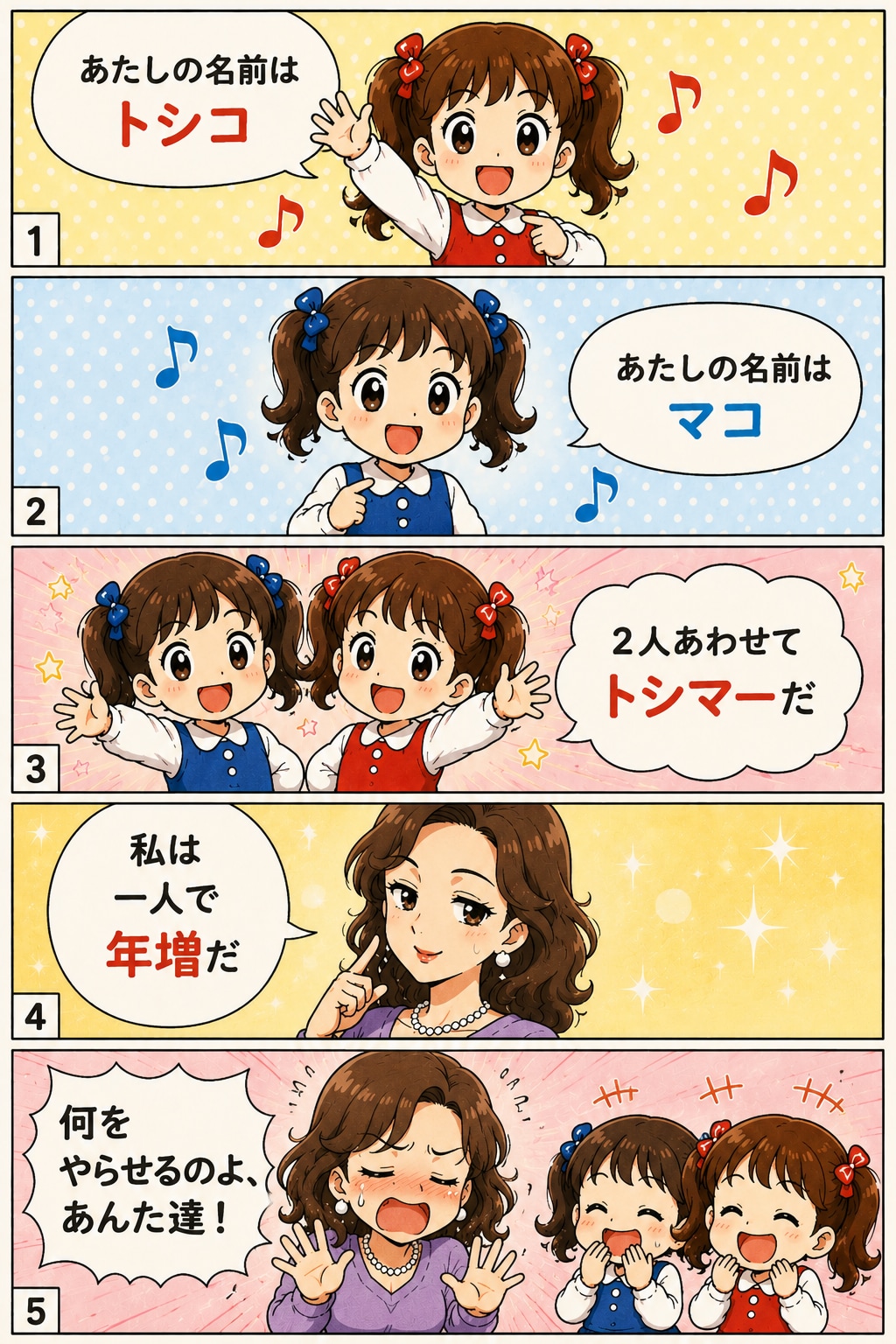 双子とお母さん