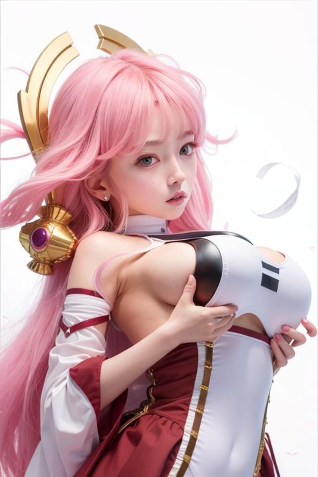 ご自慢のお胸を強調しまくる八重神子コスプレイヤー💕（顔差分）