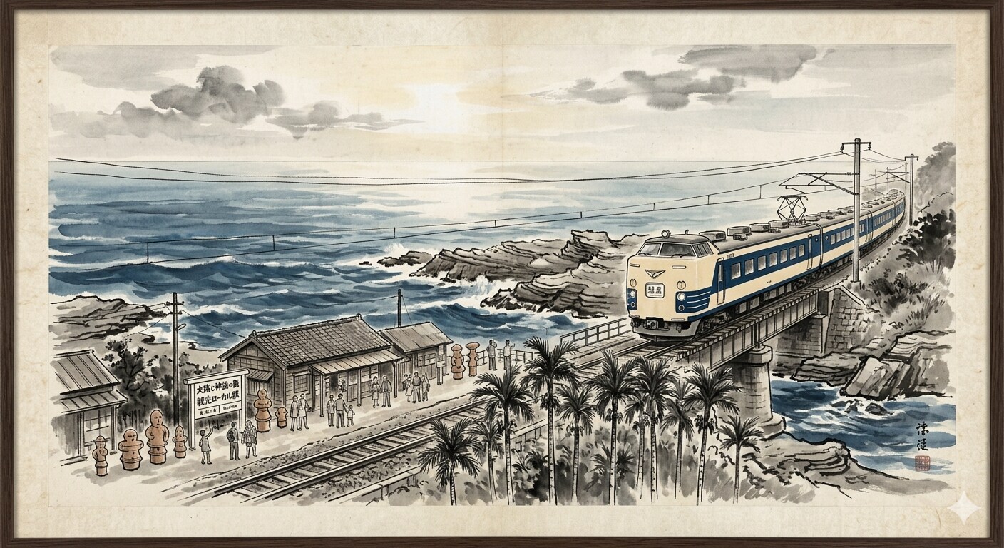 海が見える（観光ローカル駅） | の人気AIイラスト・グラビア