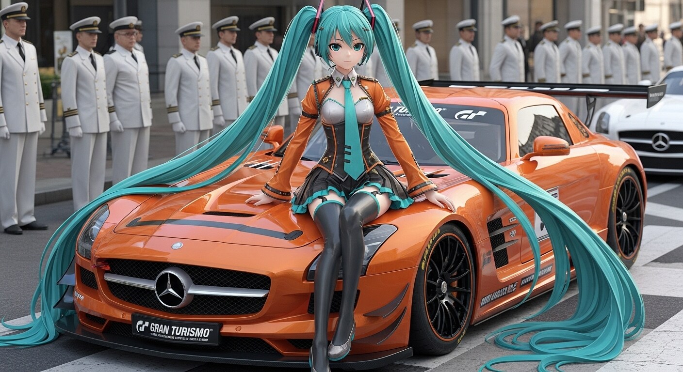 初音ミクとSLS AMG | の人気AIイラスト・グラビア