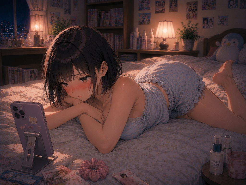 恋愛マンガを読んでドキドキしている幼馴染