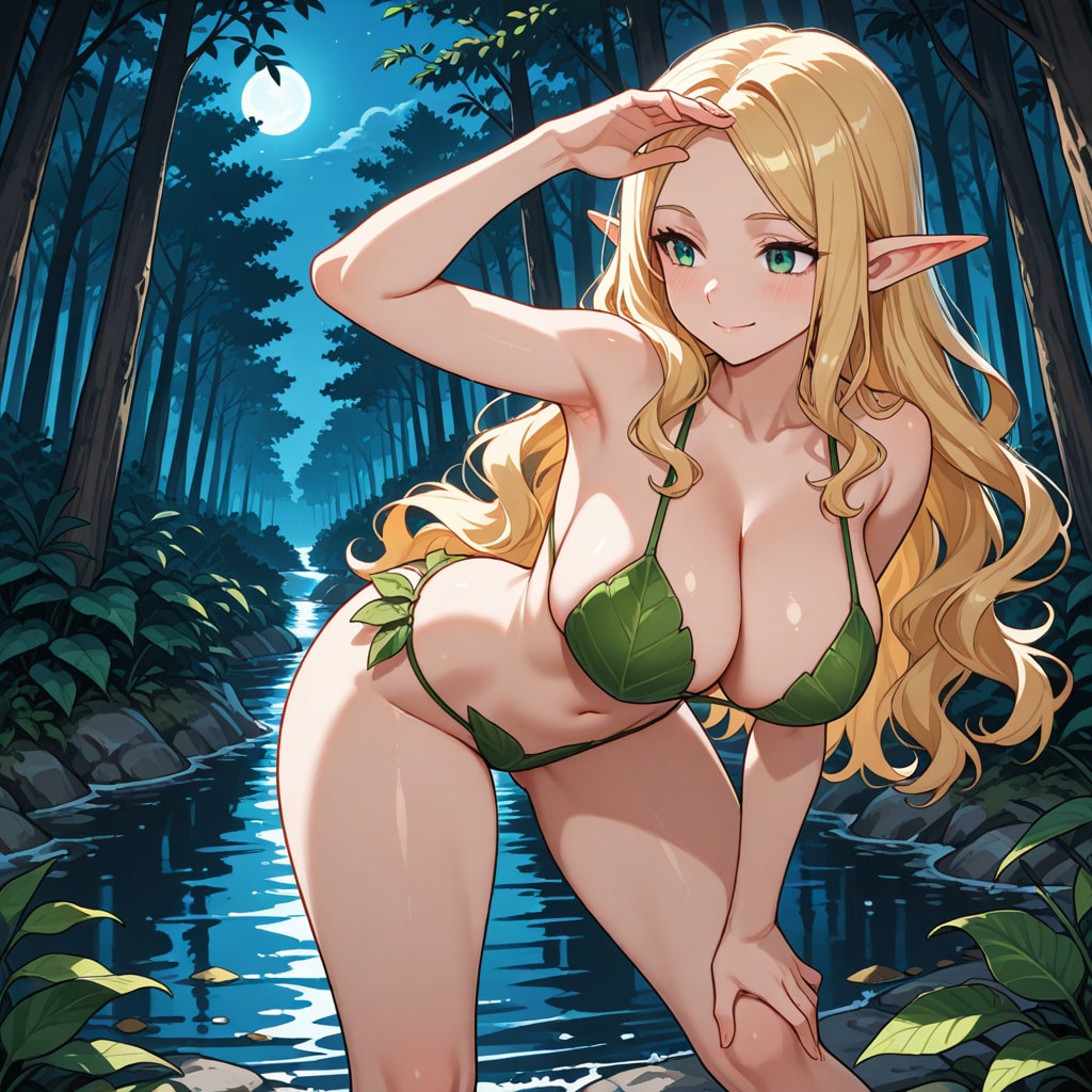 月夜の沐浴