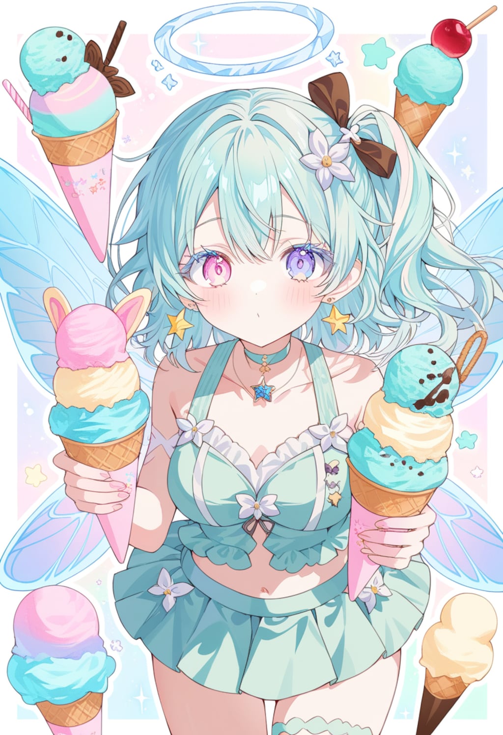 うちの子たちとひんやりアイス