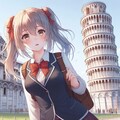 観光女子高生（ピサの斜塔） 2枚目