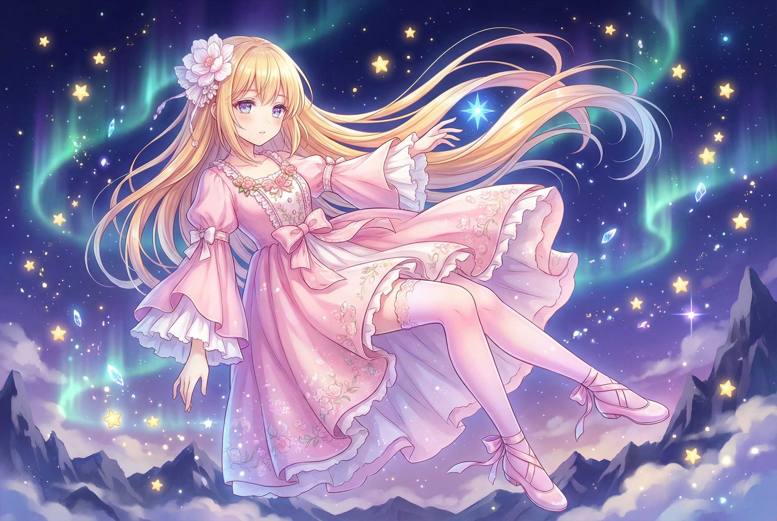 星空を舞う花姫 | の人気AIイラスト・グラビア