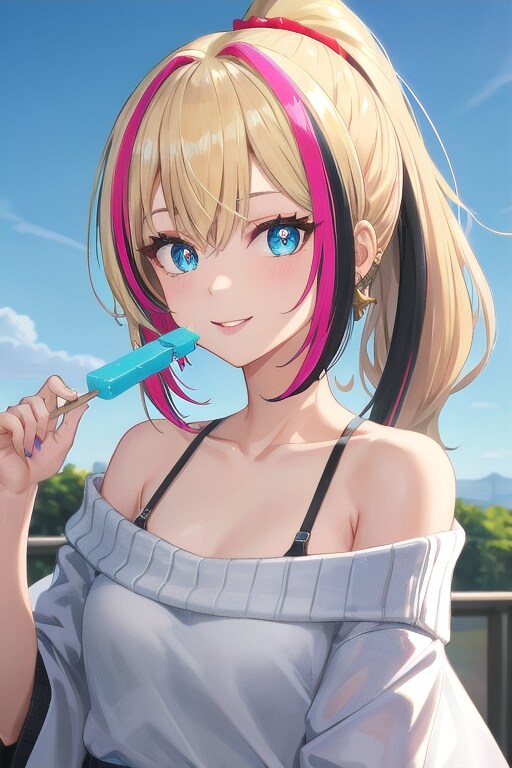 アイスを持つギャル