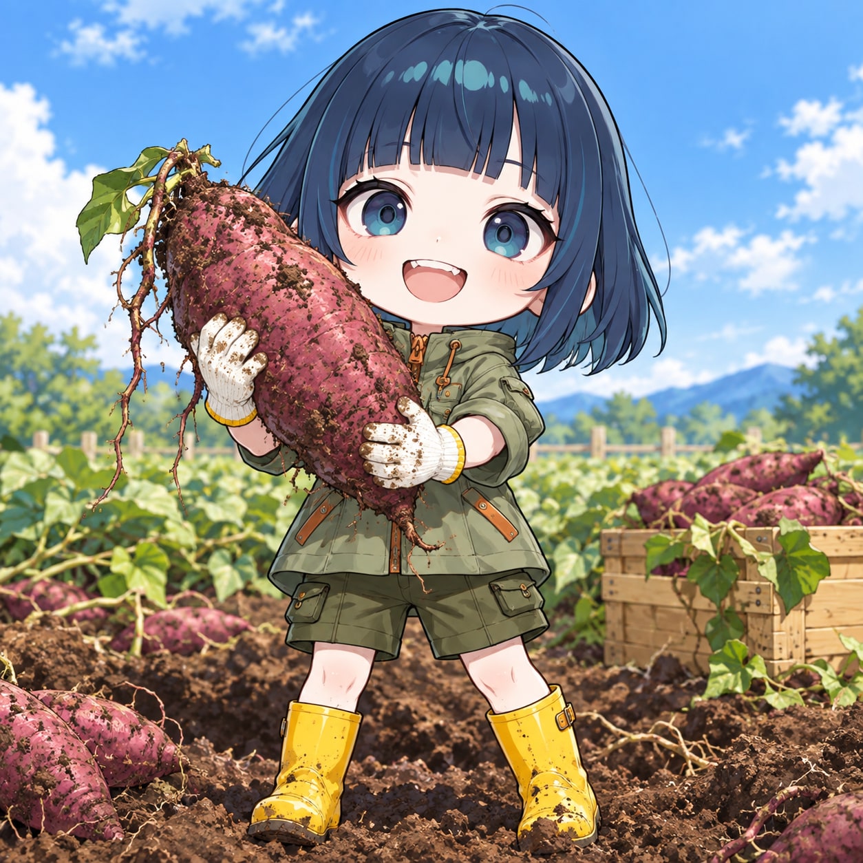 サツマイモ、いっぱいとれたよ〜‼️ | の人気AIイラスト・グラビア
