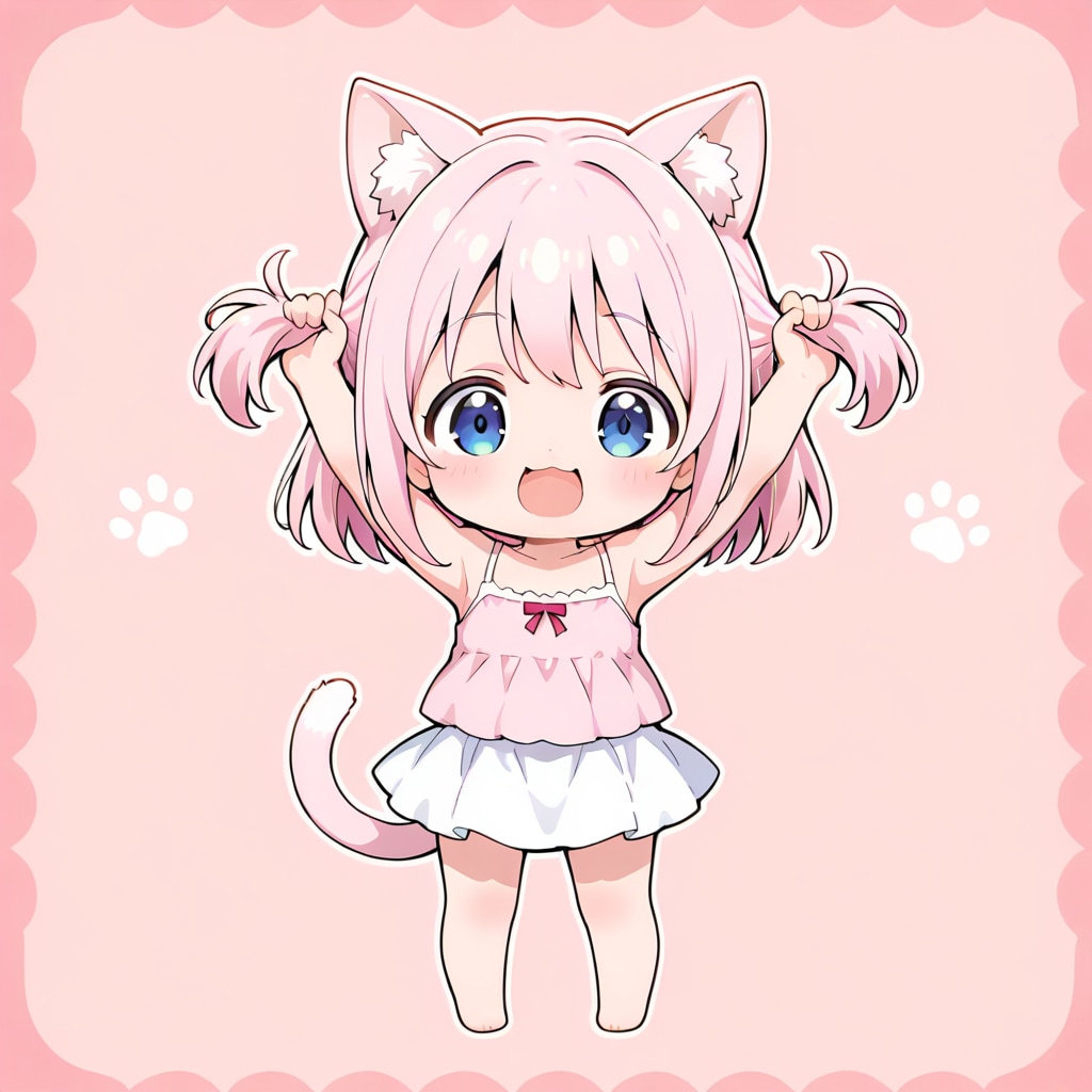 はるこちゃんが髪を束ねる
